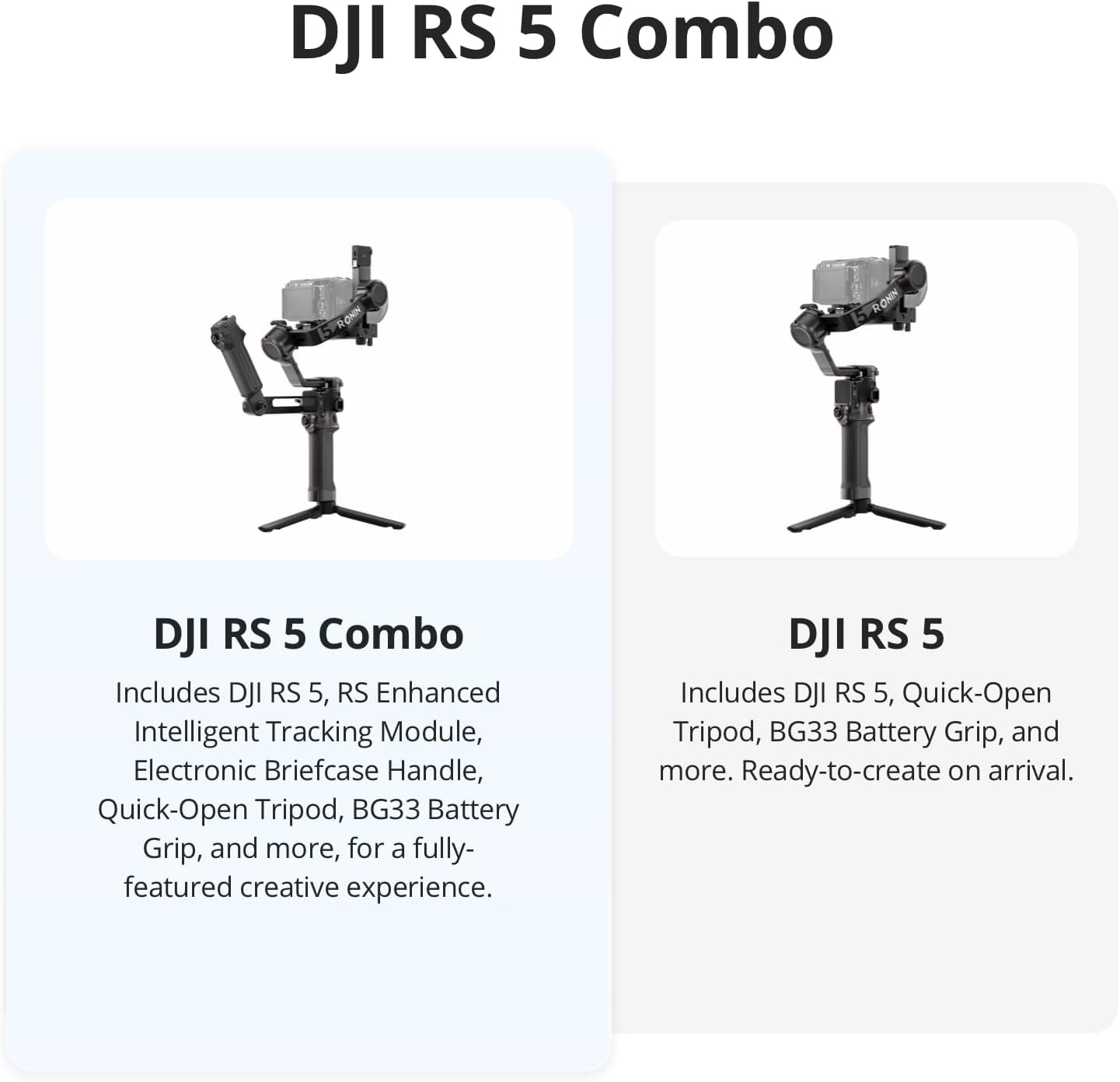 DJI RS 5 Camera Gimbal Stabilizer – Canon / Sony / Nikon / Fujifilm